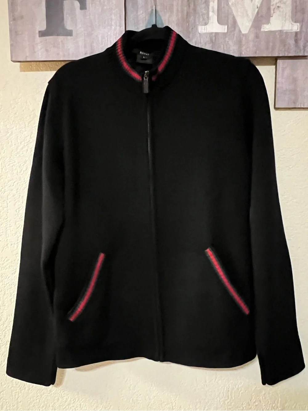 Gucci Wool/Silk Blend Bomber Jacket, size L